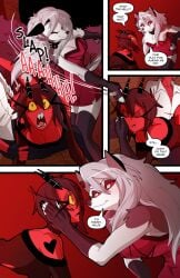 big_breasts breasts helluva_boss imp loona_(helluva_boss) millie_(helluva_boss) moxxie_(helluva_boss) public_exposure public_spanking sexy sexy_clothing sexy_dress shortstack spanking swain_(artist) yuri
