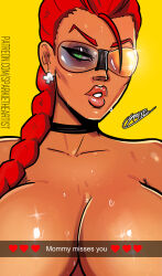 sparkietheartist selfie crimson_viper street_fighter red_hair portrait big_breasts capcom
