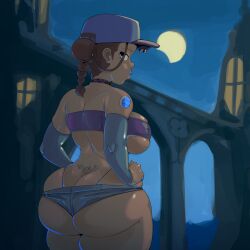 1girls armwarmer ass avatar_legends avatar_the_last_airbender back_view bandeau big_ass big_breasts blue_eyes blue_lipstick booty_shorts box_chan braid braided_hair braided_ponytail breasts brown_hair bubble_butt choker dark-skinned_female dark_skin female female_only full_moon hands_on_hips hat hourglass_figure huge_ass jean_shorts katara large_breasts lipstick looking_back moon nickelodeon night outdoors ponytail revealing_clothes shorts skimpy solo solo_female tattoo thick_thighs thong thong_straps tramp_stamp tubetop underboob wide_hips