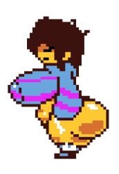 animated animation ass_bigger_than_head bounce bouncing_ass bouncing_breasts breasts_bigger_than_head brown_hair chubby chubby_belly chubby_female closed_eyes fat_ass female_frisk frisk frisk_(undertale) frisk_au jakodrd messy_hair nipple_bulge pixel_animation pixel_art sweater trabbitwax undergoon undertale undertale_(series) undertale_au walking yellow_skin yellow_skinned_female