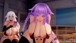 1boy 2girls 3d ai_nyah_nsfw areolae ass big_ass big_breasts bikini black_heart blue_eyes blush breasts cum ejaculation goddess hentaudio huge_ass huge_breasts koikatsu light_skin looking_at_viewer neptune_(neptunia) neptunia_(series) noire penis penis_grab pov pubic_hair purple_hair purple_heart_(neptunia) pussy scratch-key sound sound_edit stroking_penis taf4mad tagme uncensored video watching white_hair