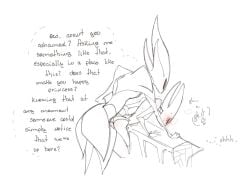 2girls bug bug_girl dialogue dryya_(hollow_knight) heart hollow_knight hollow_knight:_silksong hollow_knight_(franchise) hornet_(hollow_knight) lesbian_sex meauwuuwu moan moaning moans pussy strap-on team_cherry yuri
