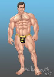 abs batman_symbol clark_kent dc headingsouth male male_only muscle pinup solo superhero superman thong