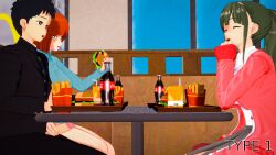 1boy 2girls 3d 3d_(artwork) age_difference alternate_version alternate_version_available asian asian_female asian_male asian_milf bangs beef beige_wall berry black_clothes black_clothing black_eyes black_fabric black_hair black_uniform blouse blue_bow blue_fabric bob_cut bottle bow boyfriend-girlfriend boyfriend_(japanese_mcdonald's_commercial) bread censored censored_penis cheating cheating_boyfriend cheating_wife cheese cheeseburger chips chips_(food) clothed clothed_female clothed_male clothing coca-cola drink eating eating_food eating_hamburger fabric food french_fries fruit fruit_juice ginger ginger_female ginger_hair girlfriend_(japanese_mcdonald's_commercial) glass grabbing grabbing_food hamburger handjob handjob_under_table jacket japanese_female japanese_male juice juice_box koikatsu koikatsu! lettuce light-skinned_female light-skinned_male light_blue_clothes light_blue_clothing light_blue_fabric light_blue_sweater light_skin long_bangs mature mature_female mcdonald's meat milf mom_(japanese_mcdonald's_commercial) mosaic_censoring netorare ntr orange orange_(fruit) orange_hair orange_juice pink_clothes pink_clothing pink_fabric pink_jacket pixiv png ponytail potato potato_chips red_hair redhead_female redhead_milf restaurant school_uniform schoolboy schoolboy_uniform schoolgirl schoolgirl_uniform short_hair soda soda_bottle straight sweater table teen teenage_boy teenage_female teenage_girl teenage_male teenager tjuan tomato under_the_table uniform vegetable wall wall_(structure) white_blouse white_fabric white_socks widow yoru_mac