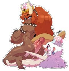 1futa 1girls ass ass_grab balls big_nipples blue_eyes blush boosette bowsette breasts brown_nipples busty buttjob collar completely_nude covered_buttjob crown curvy dark-skinned_female dark_areola dark_nipples earrings female futa_on_female futanari gcfmug height_difference horns hot_dogging hotdogging huge_ass intersex kneeling large_breasts large_penis larger_female long_hair mario_(series) naked new_super_mario_bros._u_deluxe nintendo nipple_piercing nipples nude nude_female nude_futanari ponytail red_bowsette red_hair rule_63 size_difference slit_eyes small_breasts small_but_hung small_dom_big_sub smaller_futanari spiked_armlet spiked_bracelet spiked_collar super_crown tail vein veiny_penis voluptuous white_background white_hair