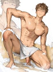 1boy 2026 alpha_male bacon bacon_hair bath bathing bathtub big_feet blush brown_hair cock concept_art dick exposed exposed_penis feet foam gay handsome handsome_man high_quality high_resolution highres horny horny_male kneeling male_focus male_only masterpiece muscular muscular_male mylittlemind naked nude nude_male on_knees open_mouth penis rating_explicit roblox robloxian soap soap_bubbles solo solo_focus throbbing_cock throbbing_penis toes towel towel_only video_game_character wet wet_body wet_feet wet_penis wet_skin