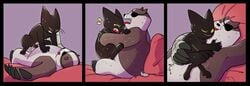 2boys absurd_res anal badger badgerclops cartoon_network comic domestic_cat duo erection felid feline felis gay hi_res hug kissing male male/male male_only mammal mao_mao_heroes_of_pure_heart mustelid musteline penis sheriff_mao_mao_mao yaoi