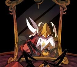 2girls bug bug_girl fingering fingering_pussy hollow_knight hollow_knight:_silksong hollow_knight_(franchise) hornet_(hollow_knight) lesbian_sex mirror mirror_reflection pussy pussy_juice reducing_bird robot robot_girl second_sentinel shaking team_cherry yuri