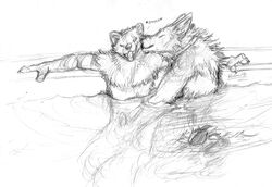 anthro canid canine canis collar coyote duo handjob hi_res kissing ludicrous_res male male/male mammal marten mustelid musteline nude penile penis prescott sex sketch tuuwa vellum