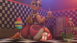 3d animated animation ass big_ass big_breasts clothed_female cupcake_(fnaf) face_in_ass facesitting female five_nights_at_freddy's five_nights_at_freddy's_2 human looking_at_another looking_back male omananimations robot sitting_on_face sitting_on_person sound straight tagme toy_chica_(fnaf) toy_chica_(love_taste) video