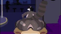 1boy 1girls 2d anal anal_sex animated anthro ass ass_clapping ass_cleavage ass_crack assjob back backboob background_characters background_music background_noise big_ass big_breasts big_penis black_lipstick black_screen_roulette blank_thumbnail breasts bulge butt_crack buttjob canine character_request clothed clothed_sex clothes cowgirl_position cum cum_in_ass cum_inside dialogue english_text erection erection_under_clothes female female_on_top fur furry hot_dogging huge_ass huge_breasts human human_on_anthro hyper_ass hyper_butt interspecies lap_dance large_ass larger_female looking_at_viewer looking_back male male_human/female_anthro male_pov massive_ass massive_butt music original original_character panties penetration penis pixel_animation pixel_art pov pov_eye_contact public raccoon raccoon_girl raccoon_tail reverse_cowgirl_position rough_sex rubber rubbing sex shoestrang shoestring sitting stockings strip_club striped_tail stripes stripper stripper_pole stripping tail talking_to_viewer teasing text thick_ass thick_thighs twerking twerking_on_dick voluptuous