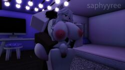 1girls 2boys 3d animated bedroom big_ass big_breasts big_butt big_penis black_hair blowjob brown_fur canine casual_nudity casual_sex cat_ears cat_tail catboy dark-skinned_male dialogue duo english_text facesitting feline furry furry_female furry_male furry_only henry_(saphyyree) longer_than_30_seconds longer_than_one_minute luna_(saphyyree) masturbating masturbation roblox robloxian saphyyree sound source_request sucking_penis tagme text thick_thighs thighs vaginal_penetration vaginal_sex video watermark white_body white_fur white_hair white_skin wolf_ears wolf_girl wolf_tail