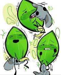 battle_for_dream_island battle_for_dream_island_again bfdi finger_in_mouth fingering fingering_pussy fish_hooking futa intersex leafy_(bfdi) object_shows osc tentacle_penis tremble_spikes
