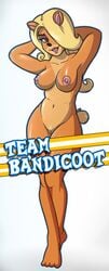 activision anthro bandicoot biped breasts crash_(series) female hi_res mammal marsupial pussy solo tawna_bandicoot text video_games walrusmastah