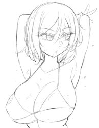 1girls bikini bikini_top breasts honchan large_breasts mistynight monochrome nchans nchans_style rough_sketch tagme_(character)