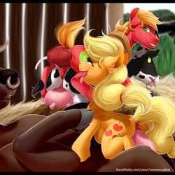 1:1 2019 absurd_res anus applejack_(mlp) ass balls big_macintosh_(mlp) bovid bovine brother cattle cutie_mark earth_pony equid equine erection female feral feral_on_feral friendship_is_magic furry hair hi_res horse interspecies male male_penetrating mammal meowcephei my_little_pony penetration penis pony pussy sex sibling sister straight teats tongue tongue_out udders vaginal_penetration