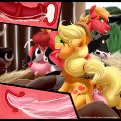 1:1 2019 absurd_res anus applejack_(mlp) ass balls big_macintosh_(mlp) bodily_fluids bovid bovine brother cattle cum cum_in_pussy cum_in_uterus cum_inside cutie_mark earth_pony equid equine erection female feral feral_on_feral friendship_is_magic furry genital_fluids hair hi_res horse internal interspecies male male_penetrating mammal meowcephei my_little_pony penetration penis pony pussy sex sibling sister straight teats tongue tongue_out udders uterus vaginal_penetration