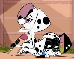 101_dalmatian_street 101_dalmatians 2019 3_toes balls bedroom_eyes blush bodily_fluids canid canine canis collar cum cum_on_body cum_on_face cum_on_tongue dalmatian dee_dee_(101_dalmatians) disney dizzy_(101_dalmatians) domestic_dog erection feet female feral foot_fetish footjob fur genital_fluids grass group group_sex half-closed_eyes hi_res human human_on_feral interspecies lying male male_human/female_feral male_on_feral mammal nude on_back on_front partial_male penis seductive sex smile solo spots straight teamwork threesome toes tongue tongue_out whitewolf20xx young zoophilia