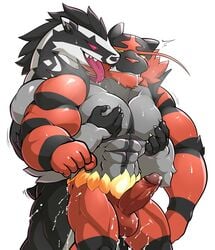 2boys abs absurd_res anal anal_sex anthro bodily_fluids cum erection gay genital_fluids hi_res humanoid_penis incineroar maldu male male/male male_only muscular muscular_male nintendo nude obstagoon pecs penetration penis pokémon_(species) pokemon pokemon_sm pokemon_ss testicles tongue tongue_out uncut video_games