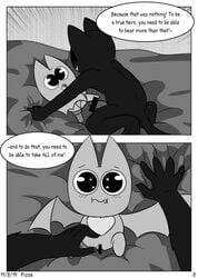 adorabat anthro bat bed censored comic dark-skinned_male mao_mao_heroes_of_pure_heart sheriff_mao_mao_mao text wings