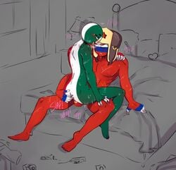 ass athletic barefoot bite_marks butt_grab countryhumans feet gay hug male male/male mexico mexico_(countryhumans) muscular nude riding rusmex russia russia_(countryhumans) stickman sweat thekuky