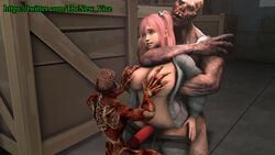 3d big_breasts big_penis crossover dead_or_alive double_penetration honoka_(doa) licker monster pink_hair resident_evil thenewvice vicesfm