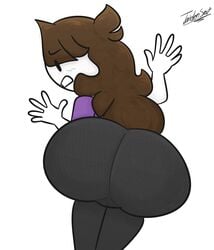 angry ass ass_focus big_ass big_butt black_eyes brown_hair butt_crack caked_up cheesecake clothing dat_ass dumptruck_ass dumptruck_butt female floor from_behind from_behind_position hair hi_res human humanoid hyper_ass jaiden jaiden_animations jaiden_smut long_hair mob_face on_floor on_stomach pale-skinned_female pale_skin pants shirt simple_background slobbyslapper sssir sssir8 teeth tight_clothing tights white_background white_skin yoga_pants youtube youtuber