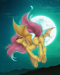 anus female feral flutterbat_(mlp) fluttershy_(mlp) friendship_is_magic furry hi_res margony moon my_little_pony night pussy thestral