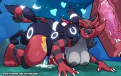 1boy 1girls all_fours alternate_color animal_genitalia anthro anthro_on_feral areola ass blitzdrachin blush bodily_fluids breasts cum cum_in_uterus cum_inside doggy_style eeveelution female female_incineroar feral from_behind_position genital_fluids grass half-closed_eyes heart incineroar internal knot knotting larger_female leaking male moon night nintendo nipples open_mouth orgasm original_character patreon paws penetration penis pokémon_(species) pokemon pokemon_(species) pokemon_gsc pokemon_sm pussy sex size_difference sky_(umbry_sky) smaller_male text thick_thighs umbreon url vagina vaginal_knotting vaginal_penetration video_games watermark wide_hips x-ray zoophilia