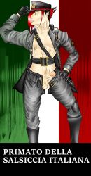 1boy abs balls ballsack black_hair celldweller erection fanart foreskin foreskin_folds fully_retracted_foreskin human intact italian_flag italian_text italy klayton lean_muscle light-skinned_male light_skin male male_only muscles muscular_male nipple_piercing nipple_rings open_pants open_shirt pale-skinned_male pale_skin pecs penis pierced_nipples real_person red_hair scrotum shaved_crotch smooth_skinned_male solo testicles text translation_request uncut uniform veiny_penis