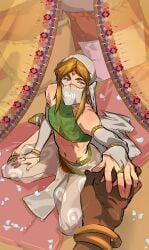 1boy 1girls crossdressing gerudo gerudo_link kukumomo link male_focus tagme the_legend_of_zelda