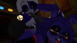 ahe_gao bonnie_(fnaf) bunny_boy bunny_ears daycare_attendant_(fnaf) forced gun gunplay purple_body rape tentacle vrchat