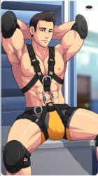 bara chocofrito harness looking_at_viewer male_only solo_male