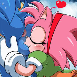 1:1 amy_rose anthro anus ass backsack ball_suck ball_sucking balls blush bodily_fluids classic_amy_rose classic_sonic clothing cock_worship duo eulipotyphlan female fur furry furry_only heart hedgehog hyoumaru male male/female mammal oral penis sega sex sonic_(series) sonic_cd sonic_the_hedgehog sonic_the_hedgehog_(series) straight sucking sweat tail