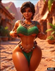 ai_generated cute cute_face fat_ass n_1611 skin_pattern tanned_skin thick_thighs tribal_clothing tribal_markings tribe wide_hips young_female