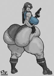 1girls big_ass big_breasts booty_shorts bubble_ass bubble_butt female_focus from_behind gigantic_ass holding_gun holding_pistol holding_weapon huge_ass ignantastro lara_croft solo solo_focus stardustpapi thick_thighs tomb_raider