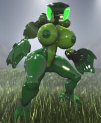 1girls 3d big_breasts bionicle bohrok breasts cyborg female fins green_body green_breasts green_eyes green_penis huge_breasts lego nude pussy solo solo_female standing thatblackcopfromdawnofthedead