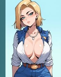 1girls ai_generated android_18 blonde blonde_female blonde_hair blonde_hair_female blue_eyes blue_eyes_female cameltoe cleavage curvy dragon_ball erect_nipples female huge_areolae huge_ass huge_breasts nai_diffusion puffy_nipples realistic saucy_trove short_hair short_hair_female stable_diffusion thick_lips voluptuous wide_hips yellow_hair