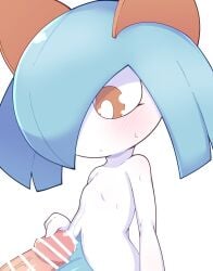 2024 3_fingers blue_body blue_hair blue_pussy blush blush_lines breasts censor_bar censored censored_genitalia censored_penis disembodied_penis duo erection faceless_character faceless_human faceless_male female female_focus female_humanoid fingers generation_3_pokemon genitals glans hair hair_over_eye hi_res himimi human human_on_humanoid humanoid humanoid_focus humanoid_genitalia humanoid_penis interspecies kirlia looking_at_genitalia looking_at_penis looking_down male male/female male_human mammal multicolored_body nintendo orange_eyes penis penis_on_pussy pink_glans pokemon pokemon_(species) pokephilia pseudo_clothing pussy shiny_pokemon simple_background sitting small_breasts solo_focus two_tone_body vein veiny_penis white_background white_body