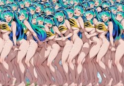 6+girls ai_generated bottomless clonecest clones greninjaja lum mass_orgy mosaic_censorship orgy penetration selfcest urusei_yatsura yuri