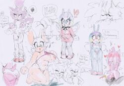 amy_rose blaze_the_cat dark_lord_dirdy female furry jewel_the_beetle rouge_the_bat sega sketch sonic_(series)