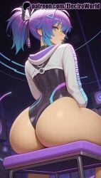 1girls 2025 ai ai_assisted ai_generated anime anime_girl anime_style artist_name ass ass big_ass big_butt blue_eyes booty bubble_ass bubble_butt buttocks curvy_ass curvy_butt cute_ass electroworld female firm_ass from_behind hair_ornament hi_res high_quality high_resolution highres hood jacket juicy_ass juicy_butt large_ass leotard looking_at_viewer melody_(projektmelody) multicolored_hair patreon patreon_username perfect_ass plump_ass ponytail projektmelody purple_hair round_ass sexy_ass solo stable_diffusion streaked_hair thighs tight_ass virtual_youtuber voluptuous_ass watermark