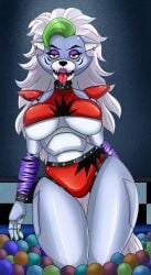 animatronic anthro ball_pit breasts female female_only five_nights_at_freddy's five_nights_at_freddy's:_security_breach furry gray_fur gray_hair orange_eyes sonson-sensei underboob