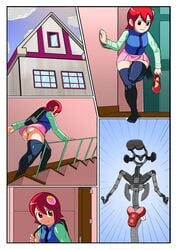 1girls anythinggoes ass_shot backpack comic mayl_sakurai mega_man mega_man_battle_network roll.exe sakurai_meiru tagme vr_headset