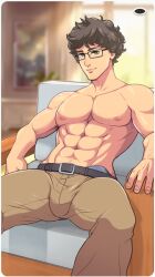 bara chocofrito glasses male_only shirtless solo_male