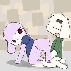 1:1 animated anthro anthro_on_anthro anthro_penetrated anthro_penetrating anthro_penetrating_anthro bodily_fluids bottomless cave_story chaco_(cave_story) clothed clothing cum cum_in_pussy cum_inside duo female fur genital_fluids lagomorph leg_glider_position male mammal mimiga open_mouth penetration penis purple_fur raised_leg ribbons santa_(cave_story) sex straight tongue tongue_out ura vaginal_penetration video_games white_fur