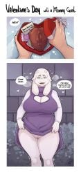 absurd_res anthro biped bodily_fluids bovid breasts candy caprine chocolate clothed clothing cumbread dessert dialogue female food fur genital_fluids genitals hi_res horn looking_at_viewer mammal pupils purple_clothing smile speech_bubble text thick_thighs toriel undertale_(series) vaginal_fluids vulva white_body