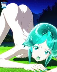 doggy_style gem gem_(species) green_eyes green_hair houseki_no_kuni land_of_the_lustrous phosphophyllite surprised