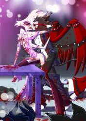 angel angel_dust_(hazbin_hotel) husk_(hazbin_hotel) tagme what_the_actual_fuck