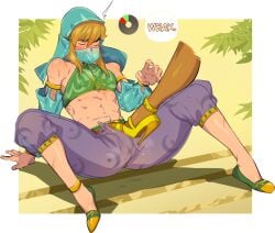 1boy 1girls crossdressing gerudo gerudo_link kukumomo link tagme the_legend_of_zelda